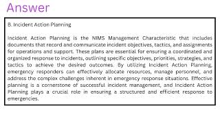 Which NIMS Management Characteristic includes documents that record and communicate incident objecti