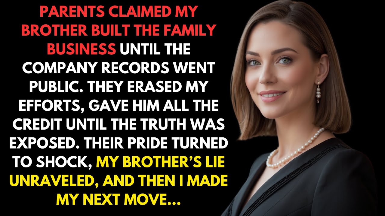 Parents Claimed My Brother Built the Family Business—Until the Company Records Went Public...