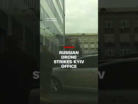 Russian drone hits Kyiv office
