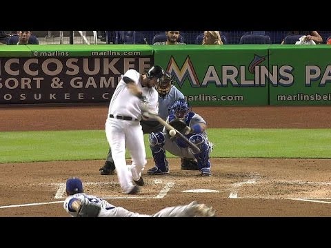 LAD@MIA: Saltalamacchia opens scoring with solo shot