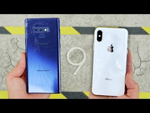 Galaxy Note 9 vs iPhone X DROP Test! Durability King?