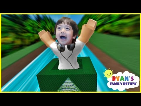 Ryan and Daddy Game Night! Let's Play Roblox Box Slide down with Ryan's Family Review!