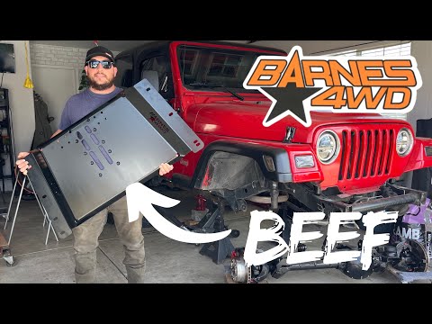 Close Look at Barns 4WD Bolt On Transmission Skid Plate For My Jeep Tj Wrangler