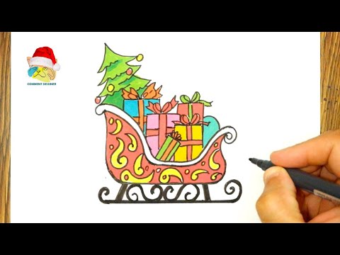 comment dessiner un traineau du pere noel etape par etape