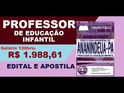Edital Apostila Concurso Prefeitura de Ananindeua PA 2019 Professor de Educação Infantil