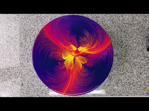 (410) PHOENIX and FLOWER ~ Straight pour over the cup bottom ~ Fluid art