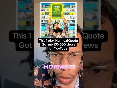 This one Alex Hormozi tip for me over 150,000 views on YouTube #youtube #b2bmarketing #youtubers