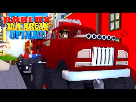 ROBLOX - JAIL BREAK EPIC UPDATE... MONSTER TRUCKS & FERRARIS!!