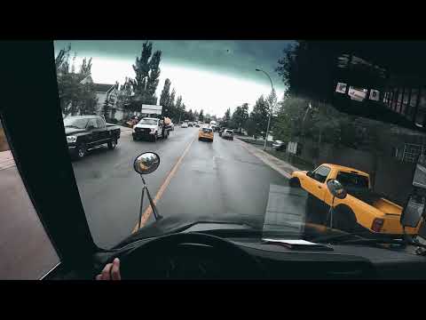 Driving a School Bus through Calgary Part 2 | 4K | No Commentary