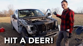 Rebuilding our Wrecked Ford F-150 with JUNKYARD Parts!