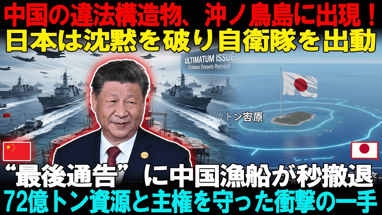 【速報】日本の偉大なる反撃だ！中国漁船300隻が沖ノ鳥島を包囲！しかし日本の護衛艦が現れた瞬間…「勝てるわけがない」中国海峡が恐れおののいた日本の本気