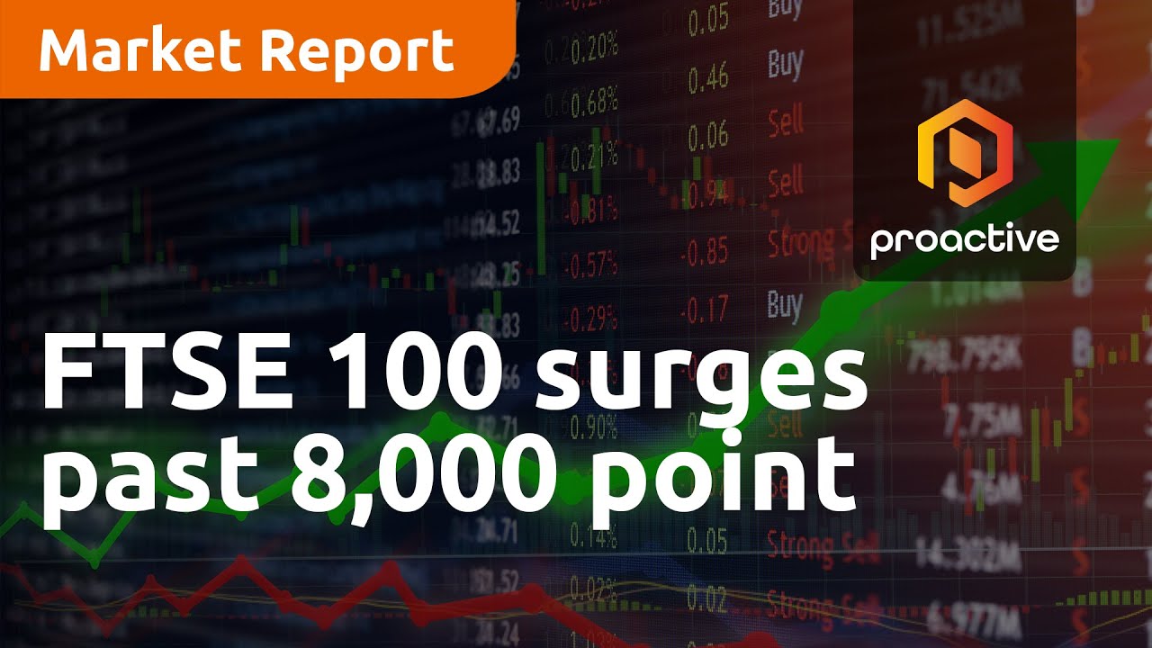 FTSE 100 surges past 8,000 point mark - Market Report
