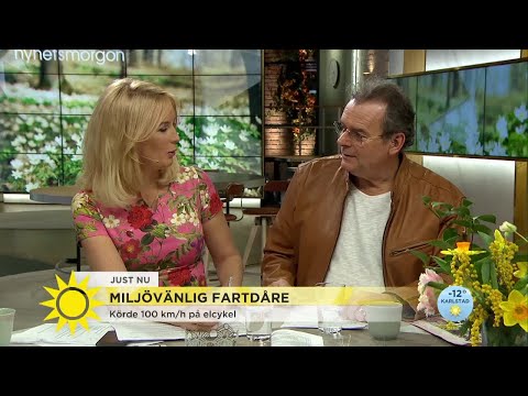 Fartdåre cyklade i 100 km/h - stoppades av polis - Nyhetsmorgon (TV4)