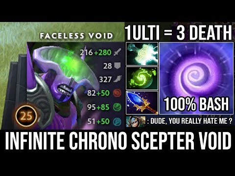 How to 100% Deleted Slark with Cancer Bash & Scepter Void - Infinite Chronosphere 22Kills DotA 2