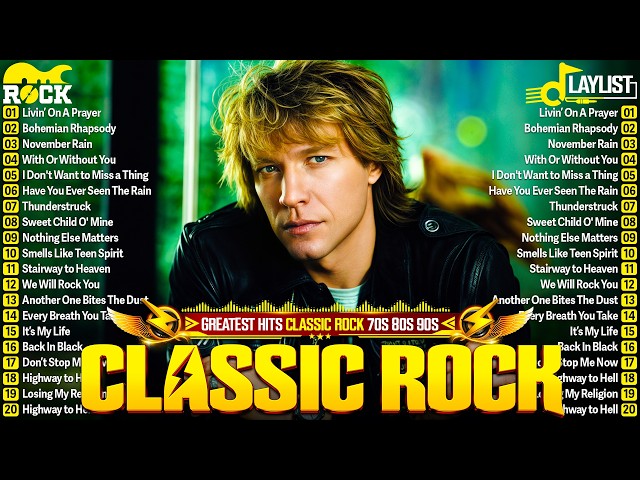 Top 100 Classic Rock Songs Of 80s 90s - Bon Jovi, Aerosmith, Queen, Guns N' Roses, Metallica, Queen SDDEFAULT Thumbnail