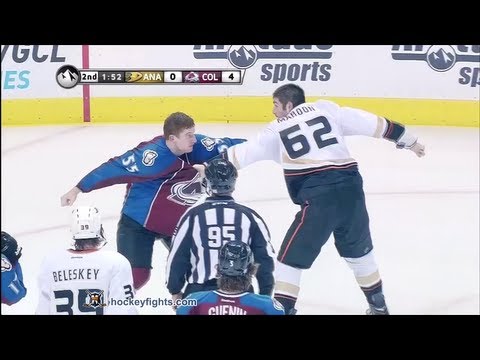 Patrick Maroon vs Cody McLeod Oct 2, 2013