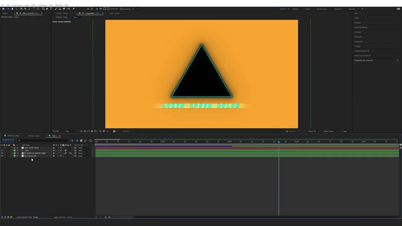How to edit the Neon Photo Slider Template in After Effects