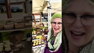 Selling my pickles at the farmers market today