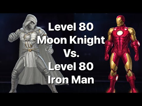Level 80 Moon Knight Vs. Level 80 Iron Man Who’s the strongest Level 80?-Marvel Future Fight