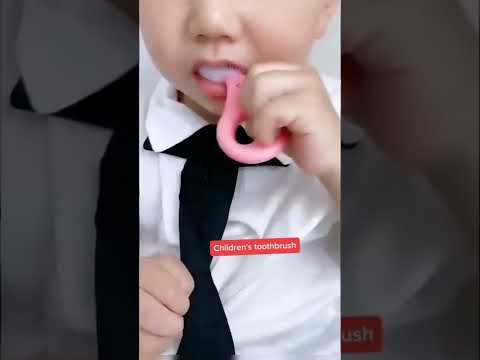 HEMICO U Shaped Toothbrush for Kids Manual Whitening Toothbrush Silicone Brush Head