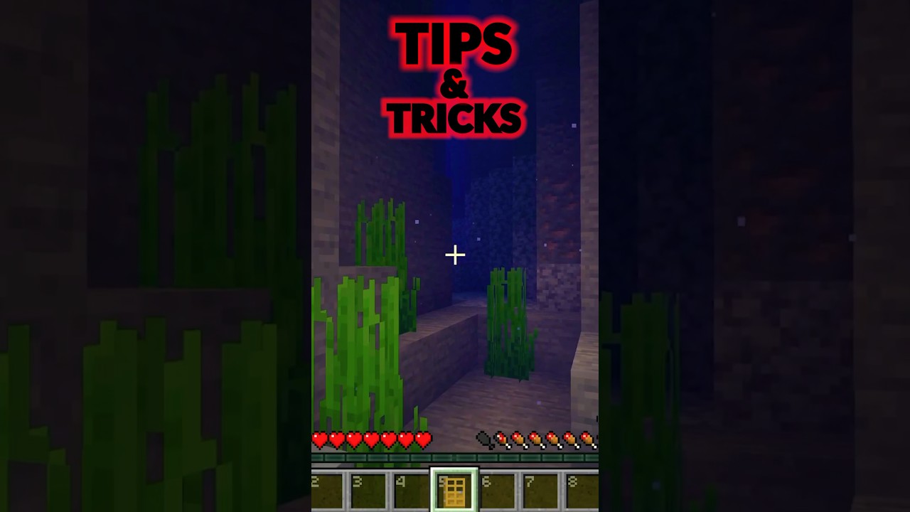 #minecraft tips and tricks breathing underwater with doors 🚪🌊 #gamesforkidshub