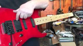 Video thumbnail for Charvel trans red 375 Deluxe demo by Sean Kerns