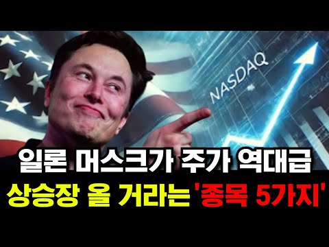 일론 머스크가 주가 역대급 상승장 올 거라는 '종목 5가지'