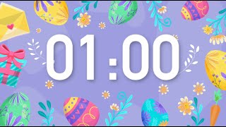 1 Minute Easter Timer with Happy Music (4K) 🎵 🌷