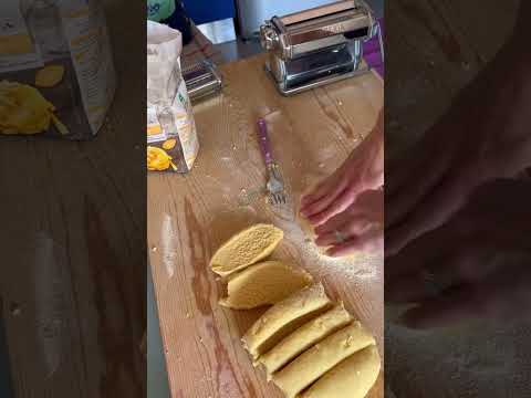Tagliatelle o fettuccine preparate in casa con la nonna papera.