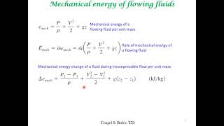 Mechanical Energy of Flowing Fluid Elements