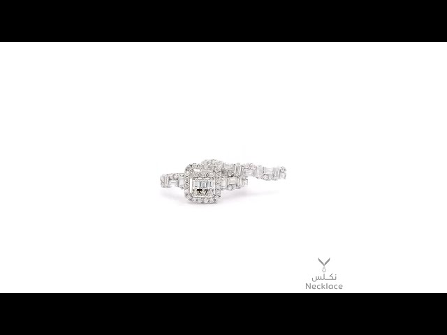 خاتم ذهب أبيض عيار 18 أنيق للهدايا (RNLZ.0443)