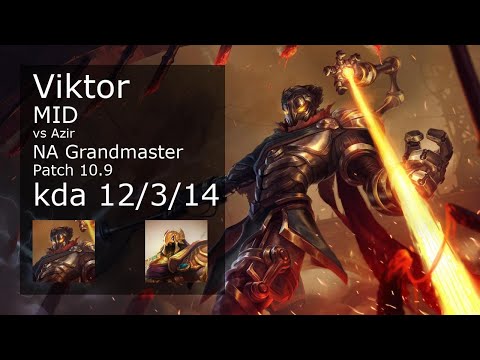 Viktor vs Azir Mid - NA Grandmaster 12/3/14 Patch 10.9 Gameplay