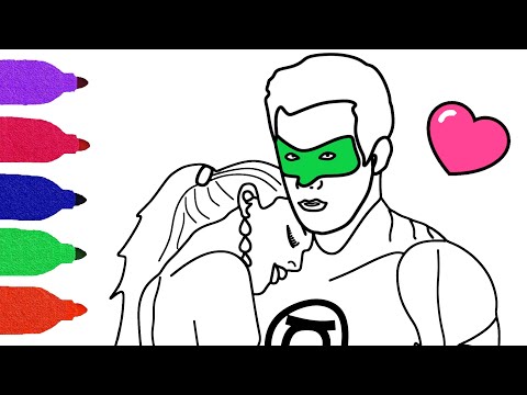 Coloring Hal saves Carol Coloring Book | Green Lantern Coloring Book
