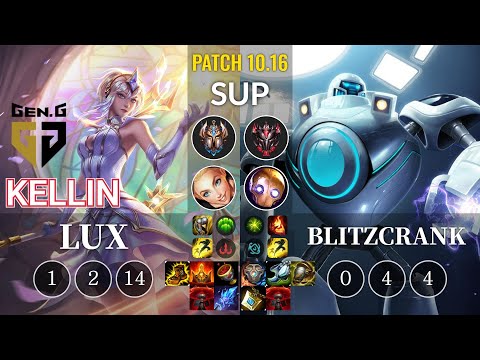 GEN Kellin Lux vs Blitzcrank Sup - KR Patch 10.16