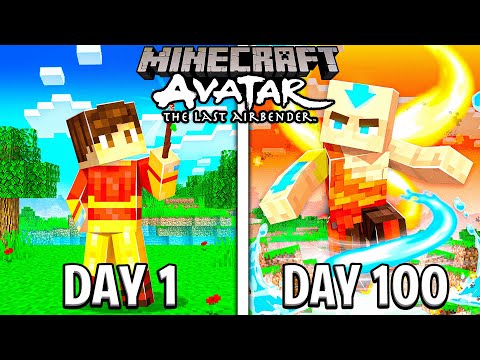 I Spent 100 DAYS as AVATAR in Minecraft