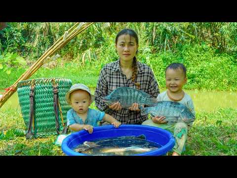 Single Mother Giant Fishing in the Jungle: The Simple Life of a Farm Family
