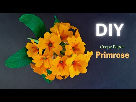 How To Make Primrose Flower l Primrose l Crepe Paper Primrose #diy #craft #paperflowers