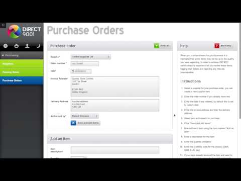 Purchase Orders - Quality Management System - Direct 9001 help