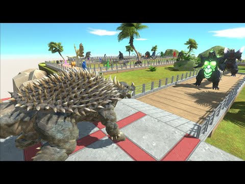 ANGUIRUS VS AVENGER AND GHIDORAH  DEATH RUN - Animal Revolt Battle Simulator