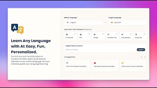 Learn Any Language with AI: Easy, Fun, Personalized.