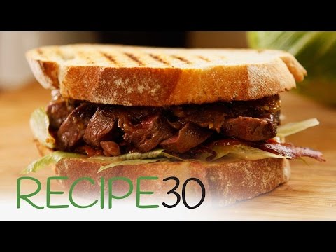 The Ultimate Steak Sandwich with caramelised onions