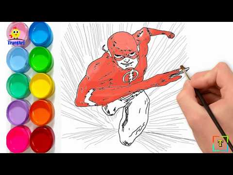 How to draw THE FLASH running easy |THE FLASH Coloring Pages for Kids | How to draw comic characters