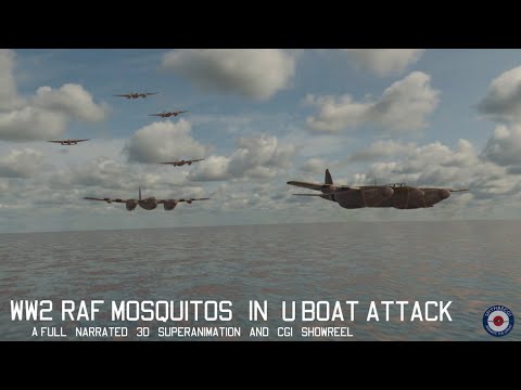 WWII RAF Mosquito vs German U-Boat (U-976) | Most Secret Squadron – CGI Warbirds Showreel