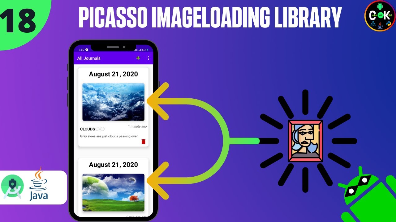 Load an image from URL with Picasso||2020||Picasso Library Tutorial-#18
