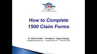 Target Coding - How to Complete 1500 Claim Forms