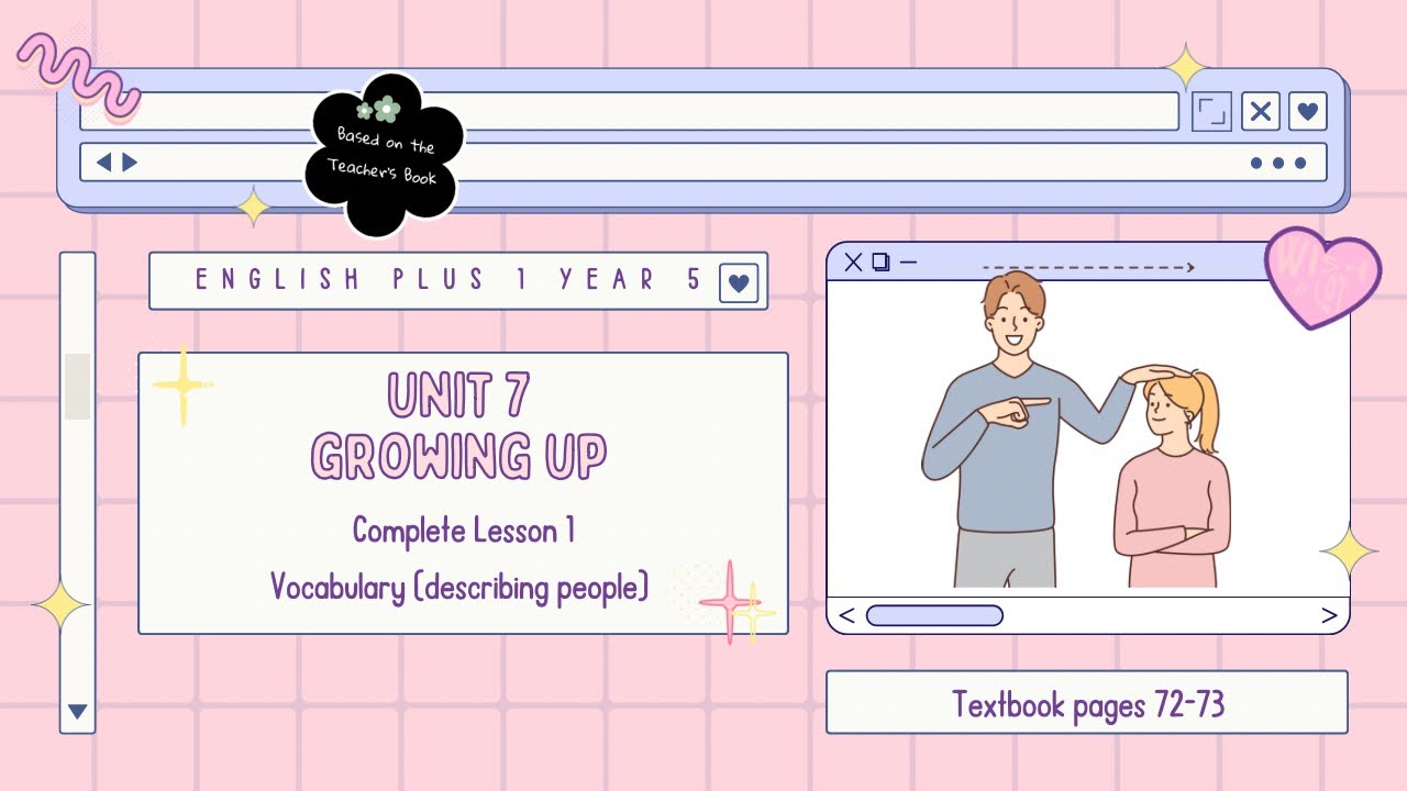 ENGLISH PLUS 1 YR5 | TEXTBOOK PAGES 72-73 | UNIT 7 | GROWING UP | LESSON 1 | VOCABULARY