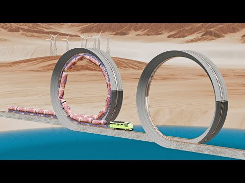 Trains vs Double Loop - Beamng Drive