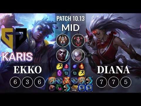GEN Karis Ekko vs Diana Mid - KR Patch 10.13