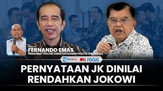 [FULL] Pengamat Nilai JK Tak Pantas Lontarkan Kalimat Tendensius Seolah Rendahkan Jokowi: Minta Maaf