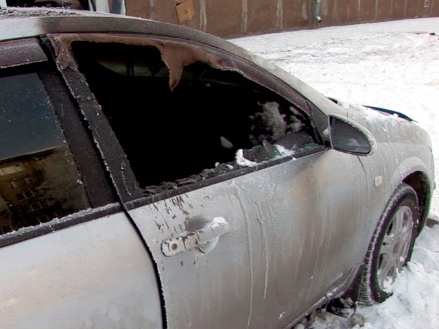 Машина сгорела в Ангарске